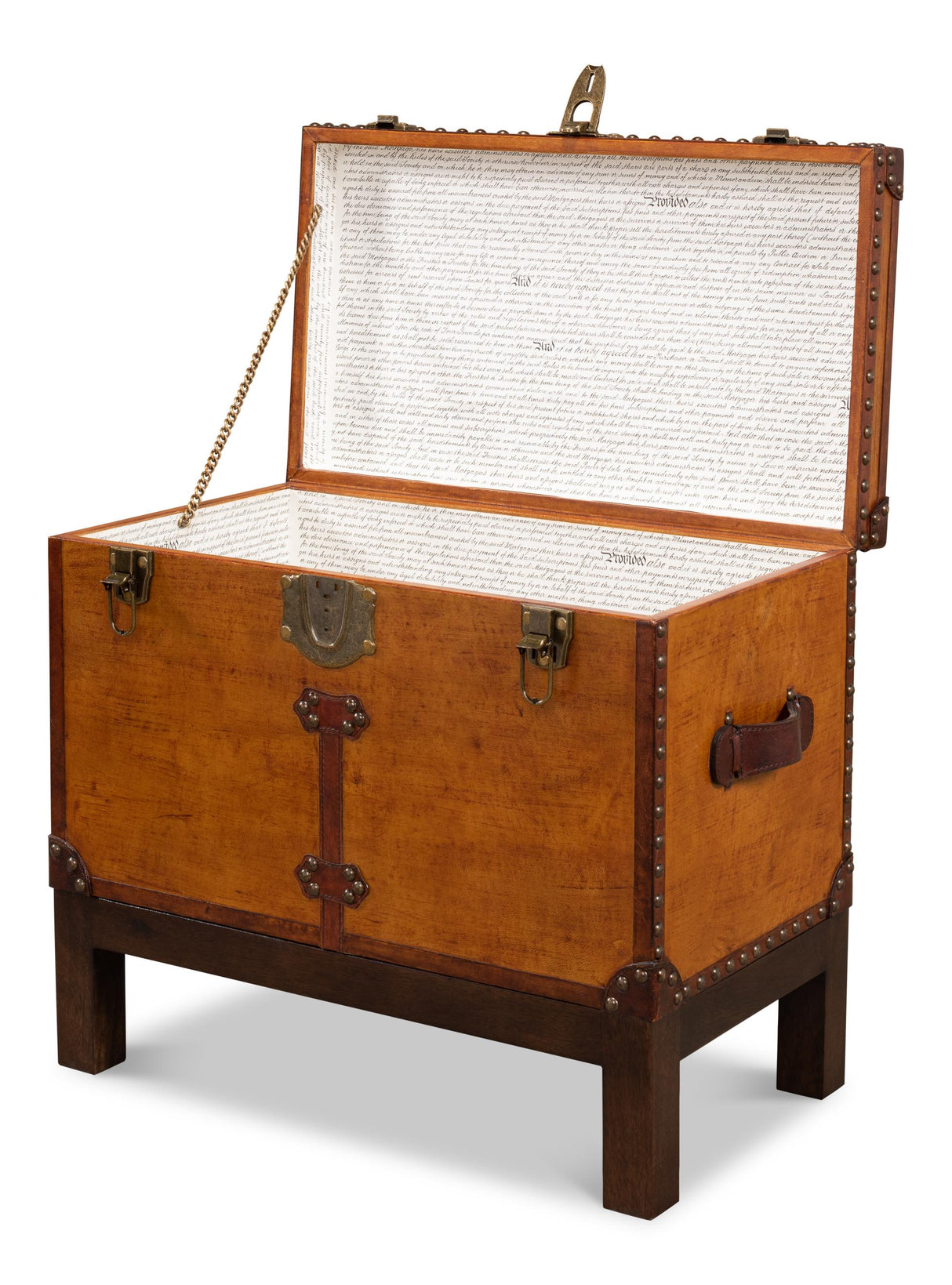 Sarreid Abilene Leather Box W/Stand