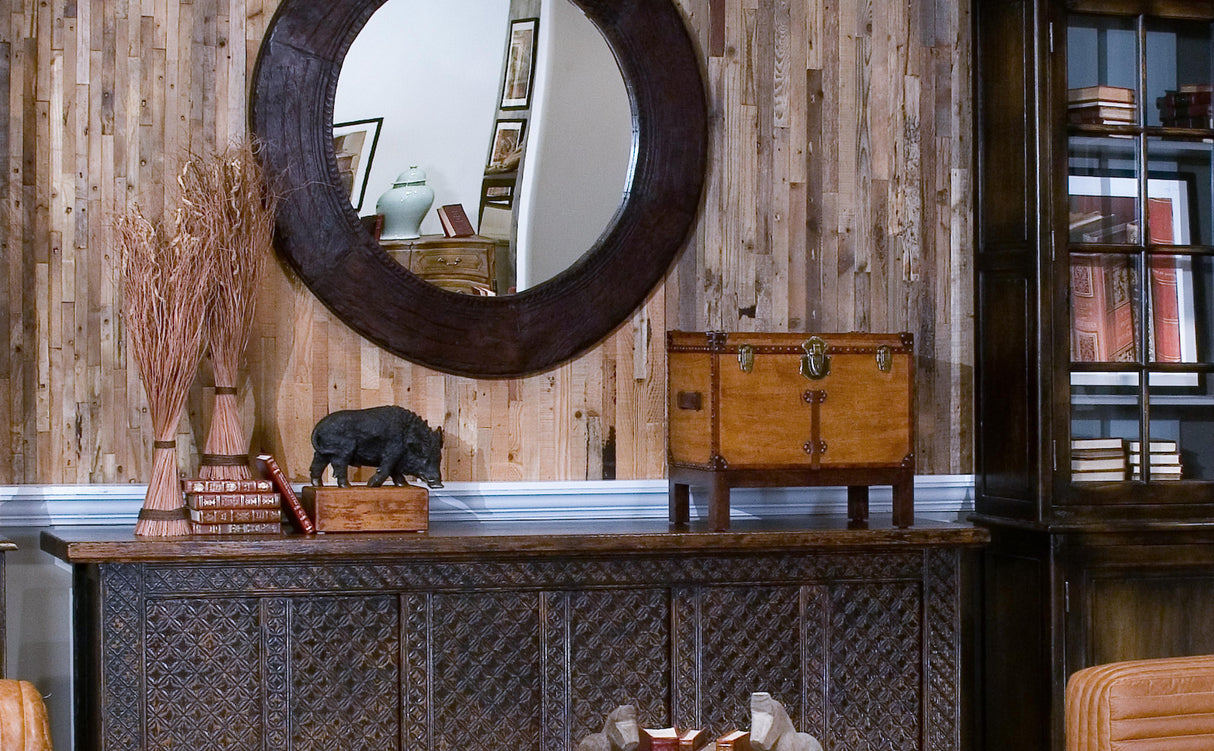 Sarreid Abilene Leather Box W/Stand