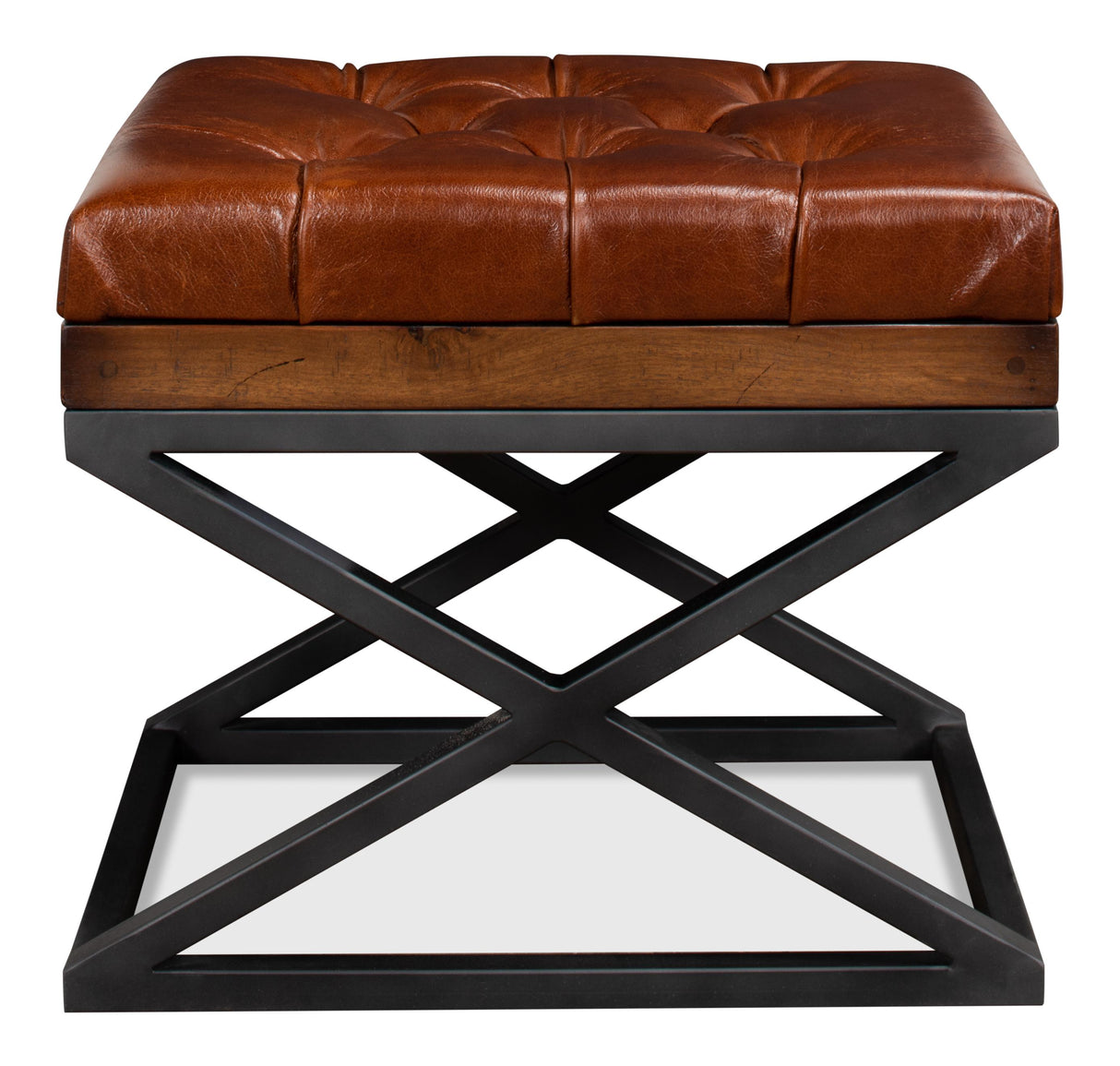 Sarreid Leather Cushion Bench