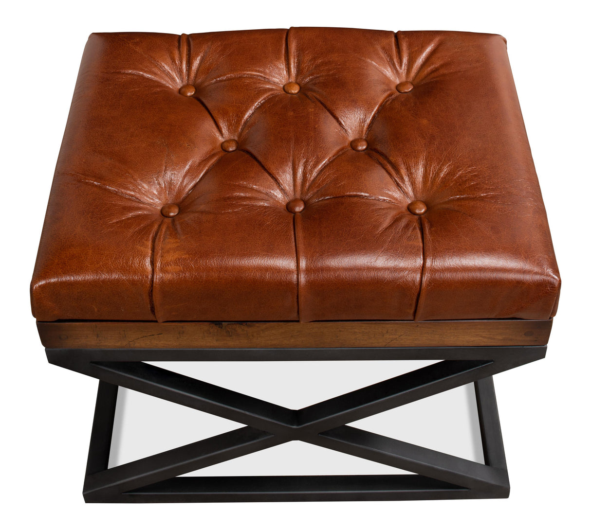 Sarreid Leather Cushion Bench