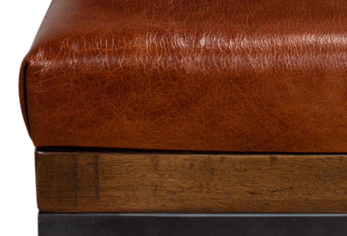Sarreid Leather Cushion Bench