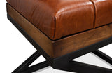 Sarreid Leather Cushion Bench
