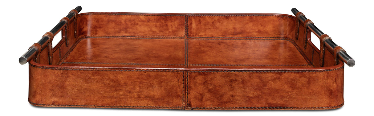 Sarreid Safari Leather Tray
