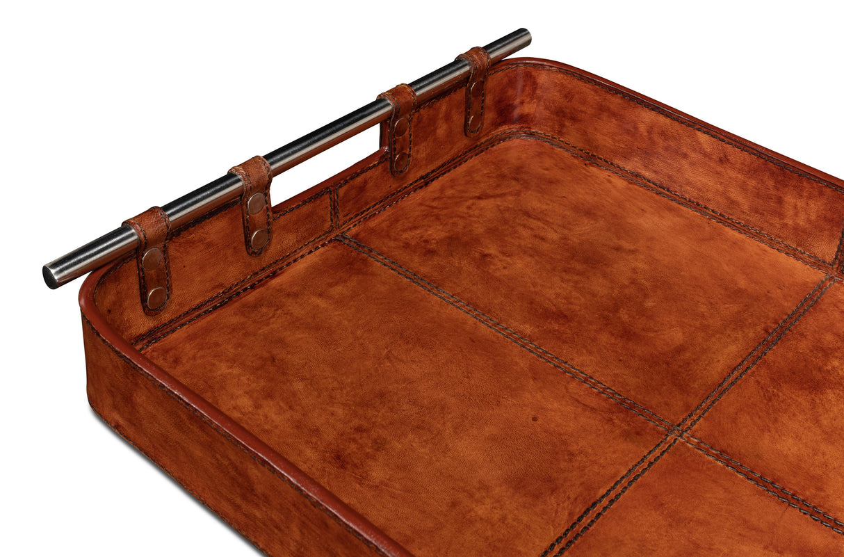 Sarreid Safari Leather Tray