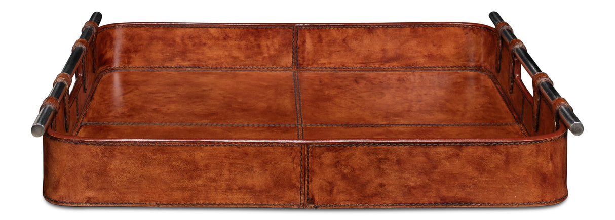 Sarreid Safari Leather Tray