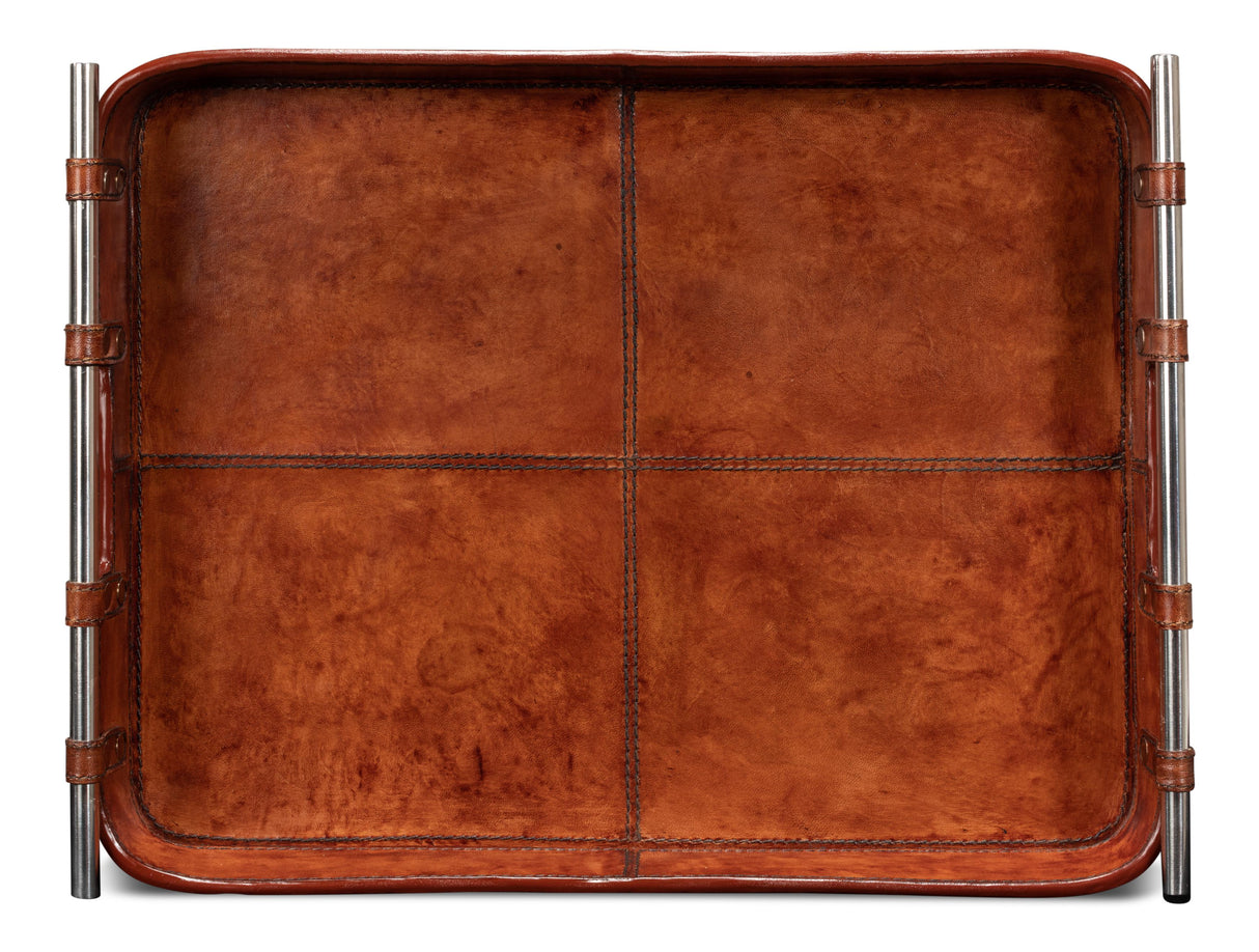 Sarreid Safari Leather Tray
