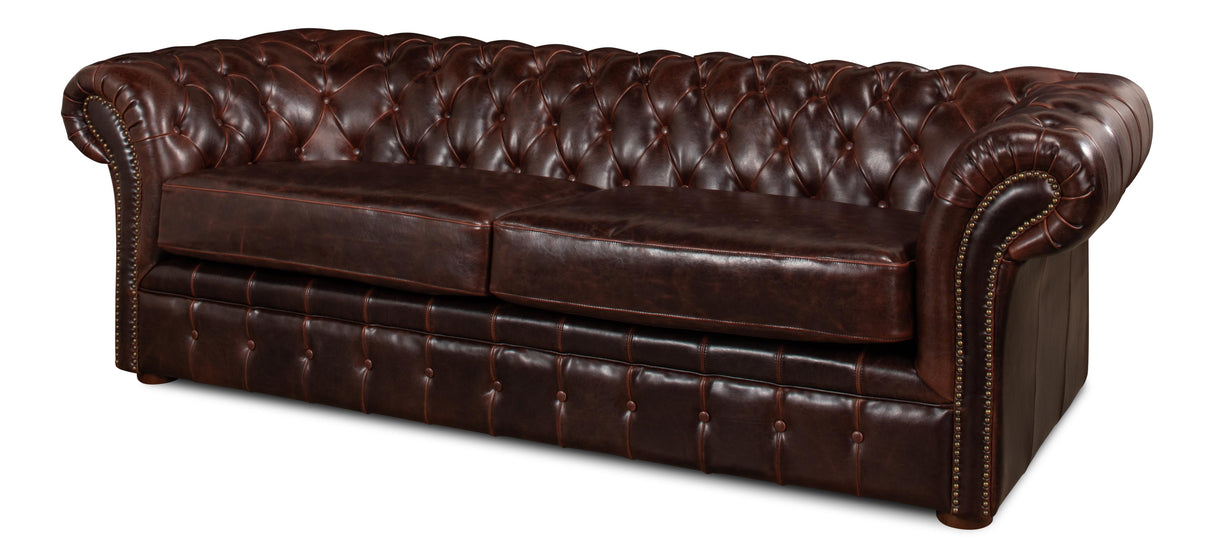 Sarreid Piccadilly  Sofa  Club Leather