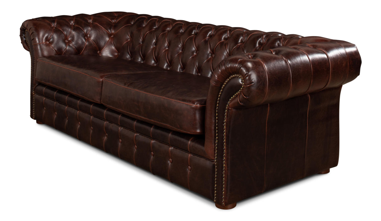 Sarreid Piccadilly  Sofa  Club Leather