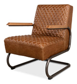 Sarreid Beverly Hills Chair  Cuba Brown Leather