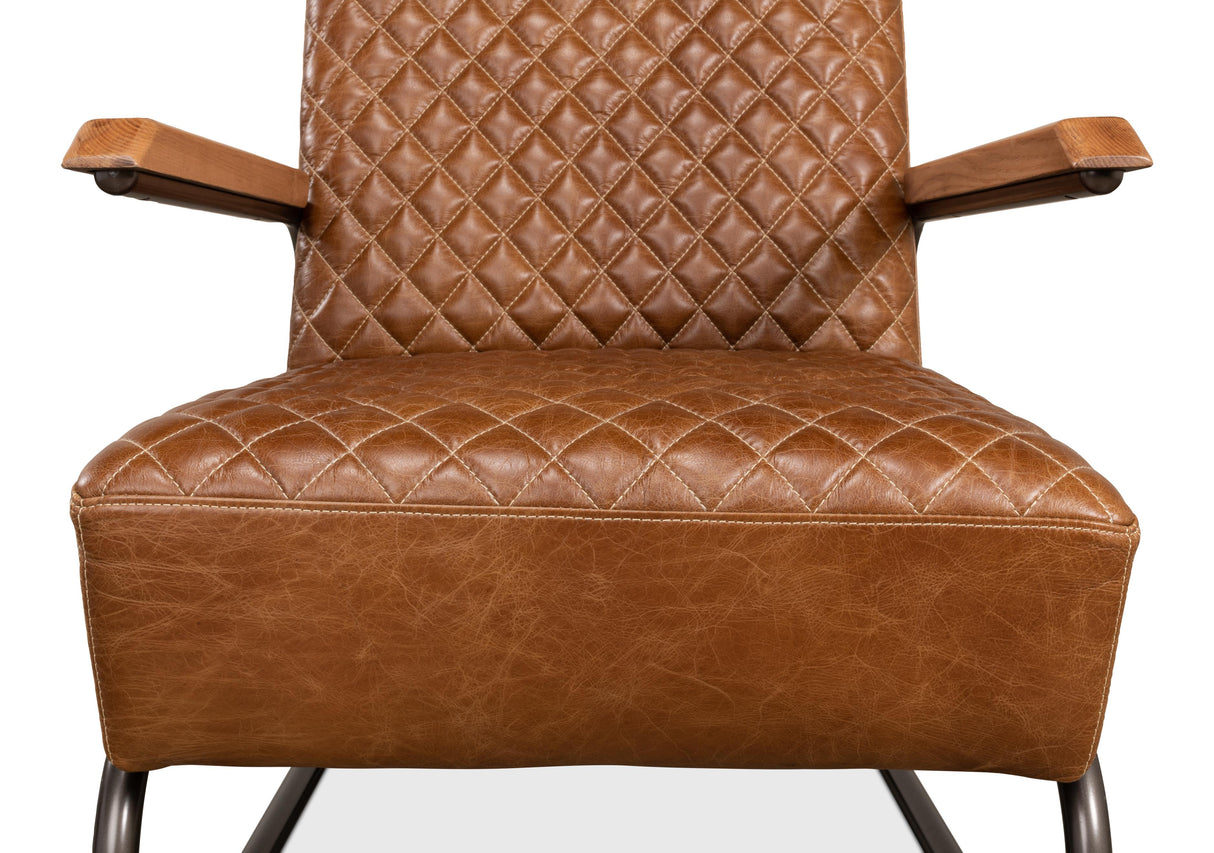 Sarreid Beverly Hills Chair  Cuba Brown Leather