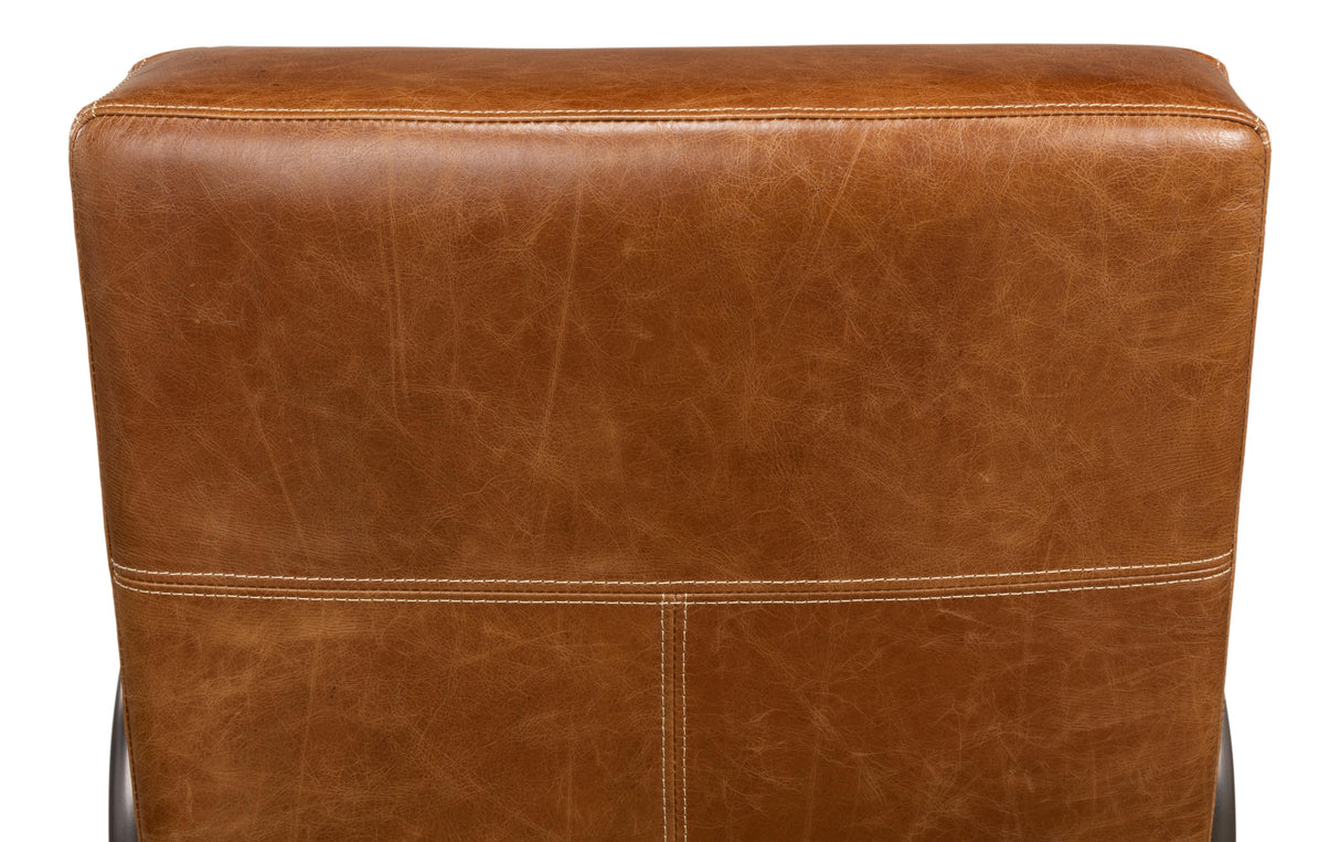 Sarreid Beverly Hills Chair  Cuba Brown Leather