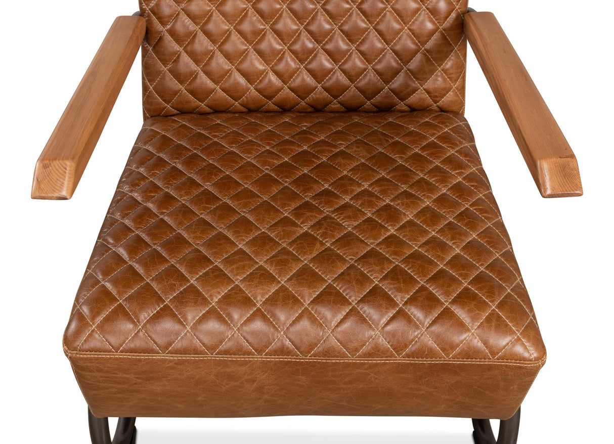 Sarreid Beverly Hills Chair  Cuba Brown Leather