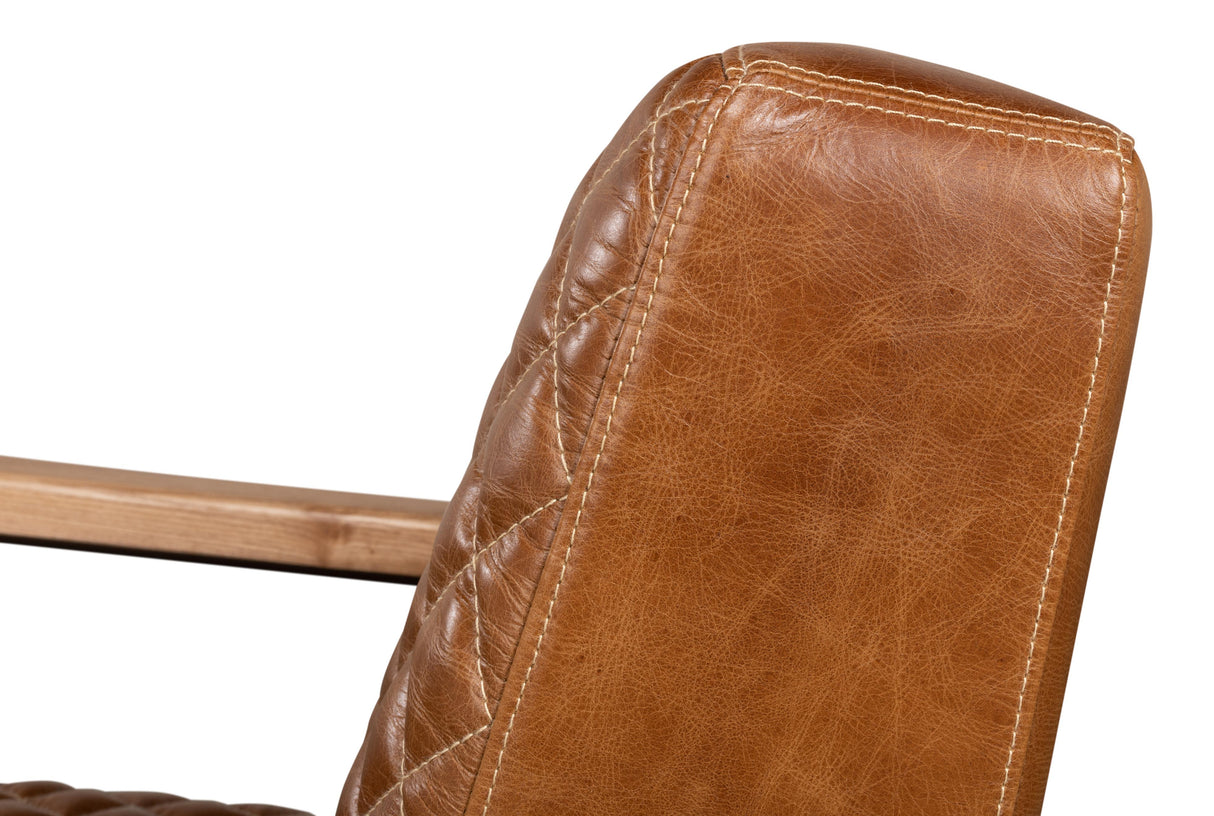 Sarreid Beverly Hills Chair  Cuba Brown Leather