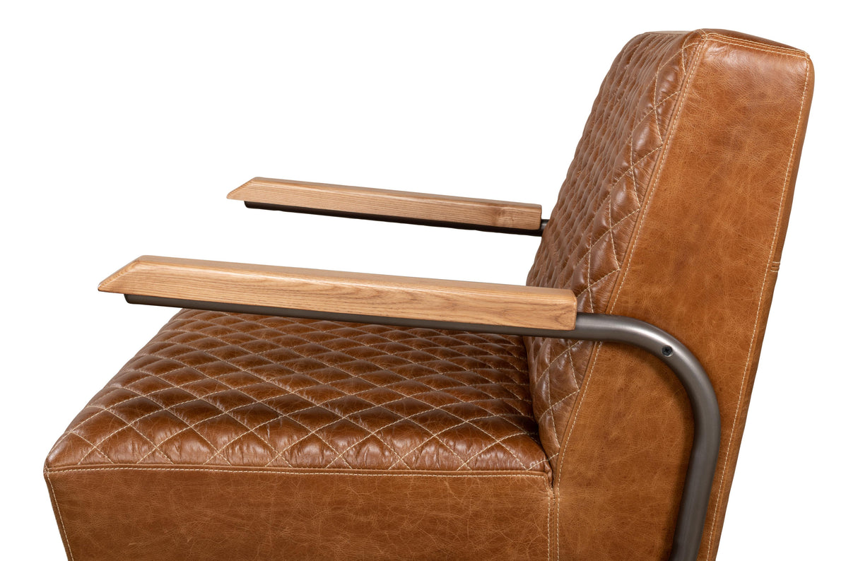 Sarreid Beverly Hills Chair  Cuba Brown Leather