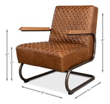 Sarreid Beverly Hills Chair  Cuba Brown Leather