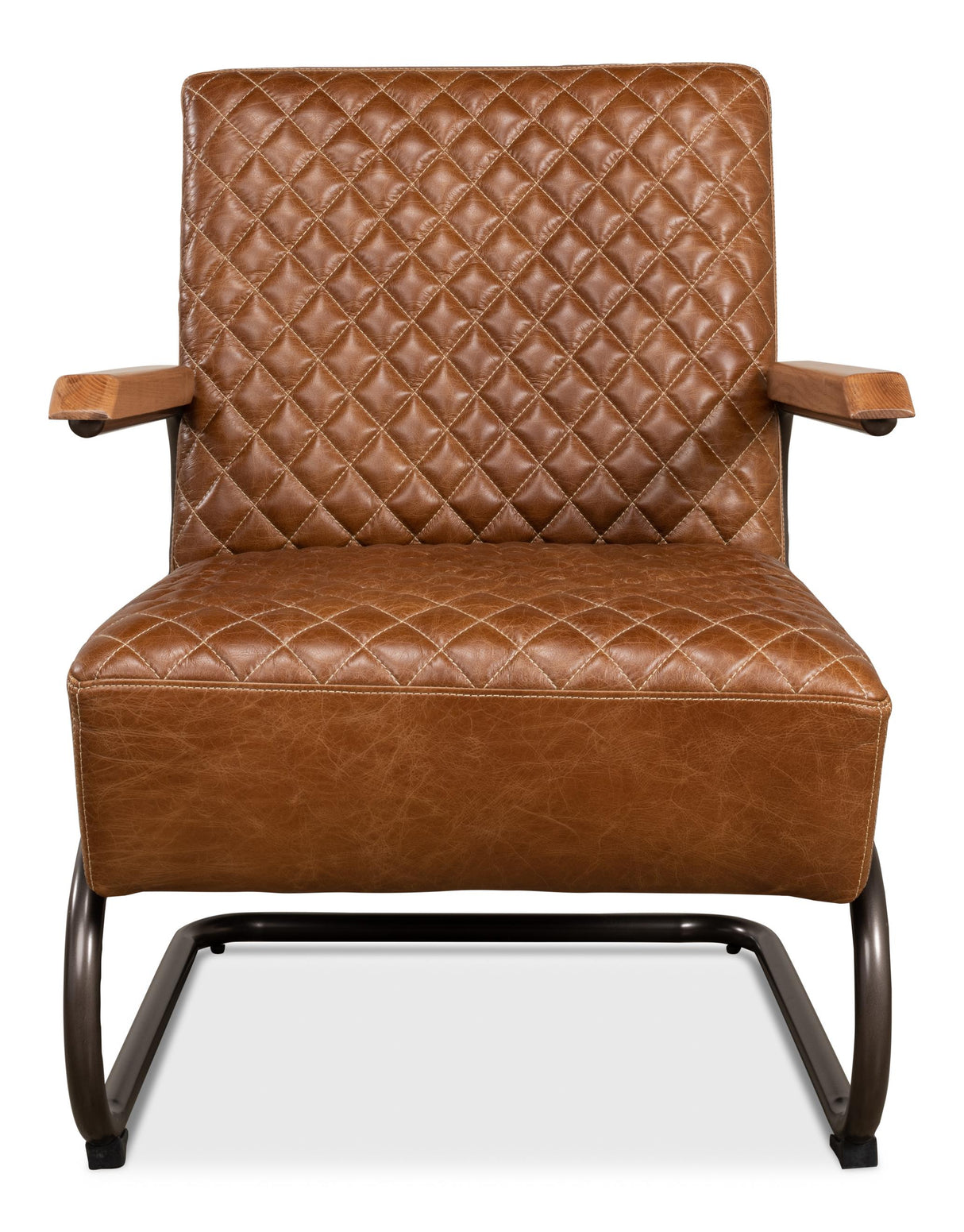 Sarreid Beverly Hills Chair  Cuba Brown Leather