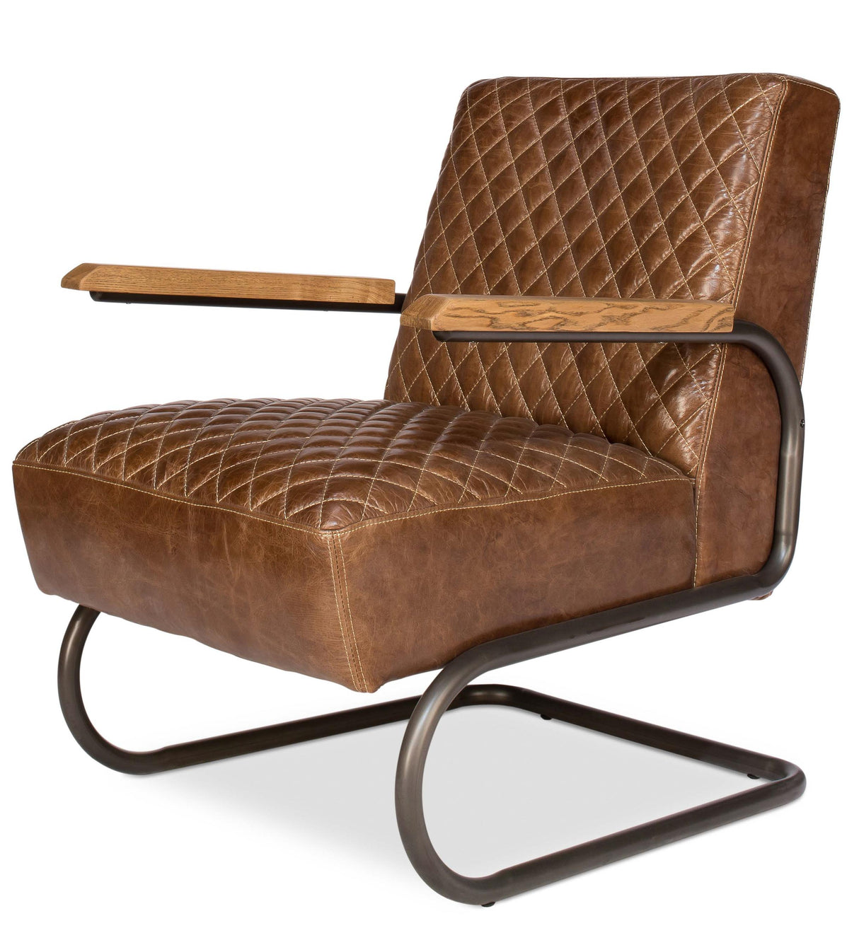 Sarreid Beverly Hills Chair  Cuba Brown Leather