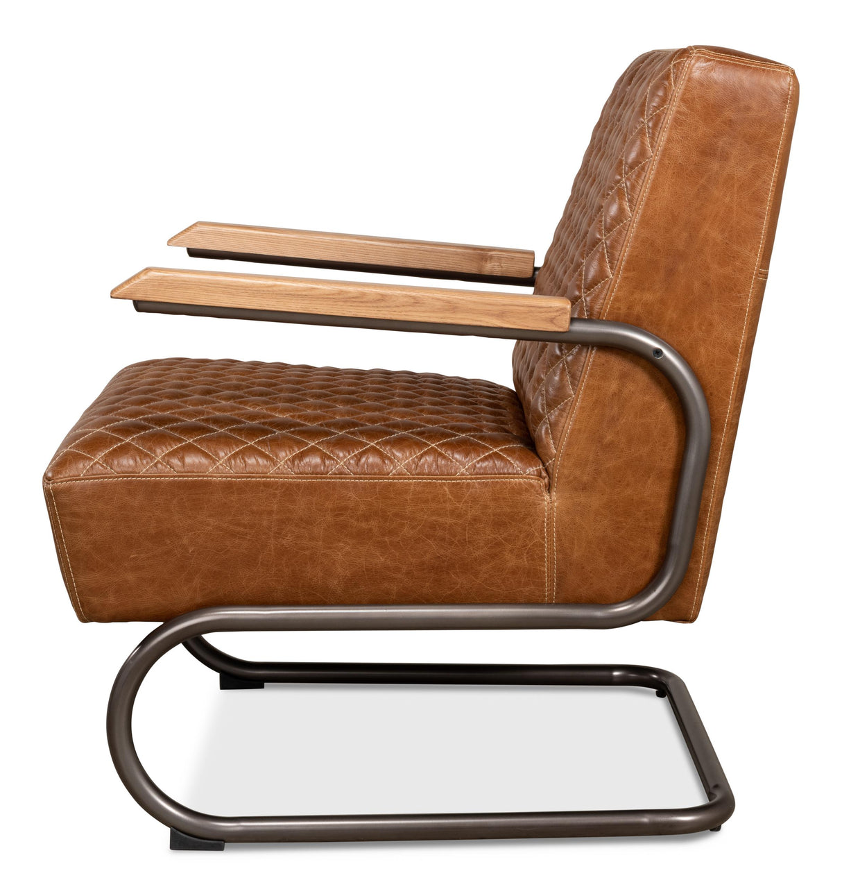 Sarreid Beverly Hills Chair  Cuba Brown Leather