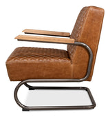Sarreid Beverly Hills Chair  Cuba Brown Leather