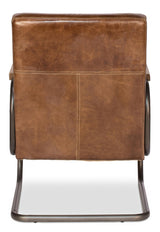 Sarreid Beverly Hills Chair  Cuba Brown Leather