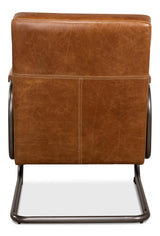 Sarreid Beverly Hills Chair  Cuba Brown Leather