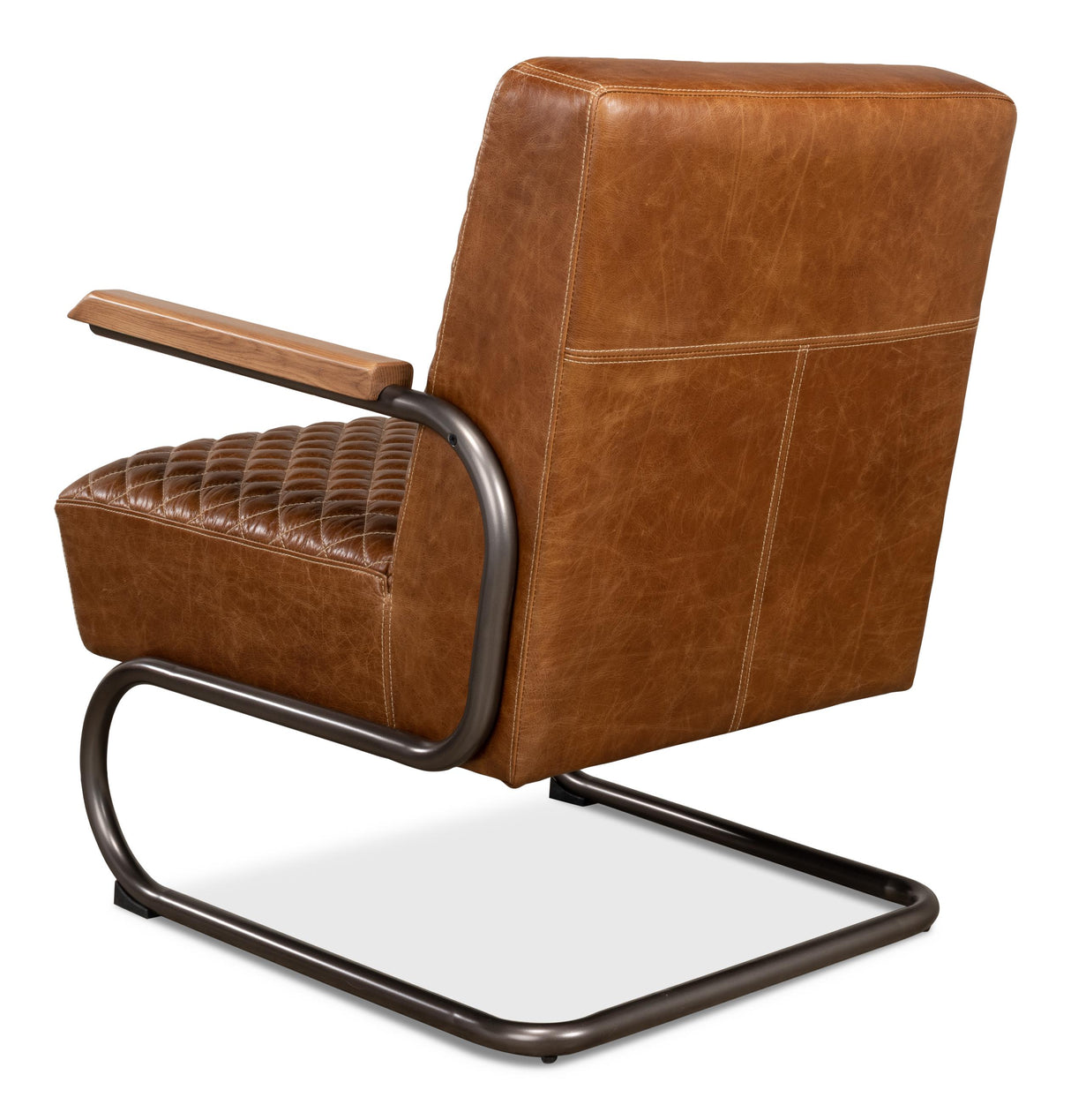 Sarreid Beverly Hills Chair  Cuba Brown Leather