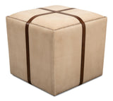 Sarreid Strap Canvas & Leather Stool