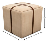 Sarreid Strap Canvas & Leather Stool