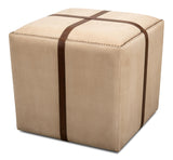 Sarreid Strap Canvas & Leather Stool