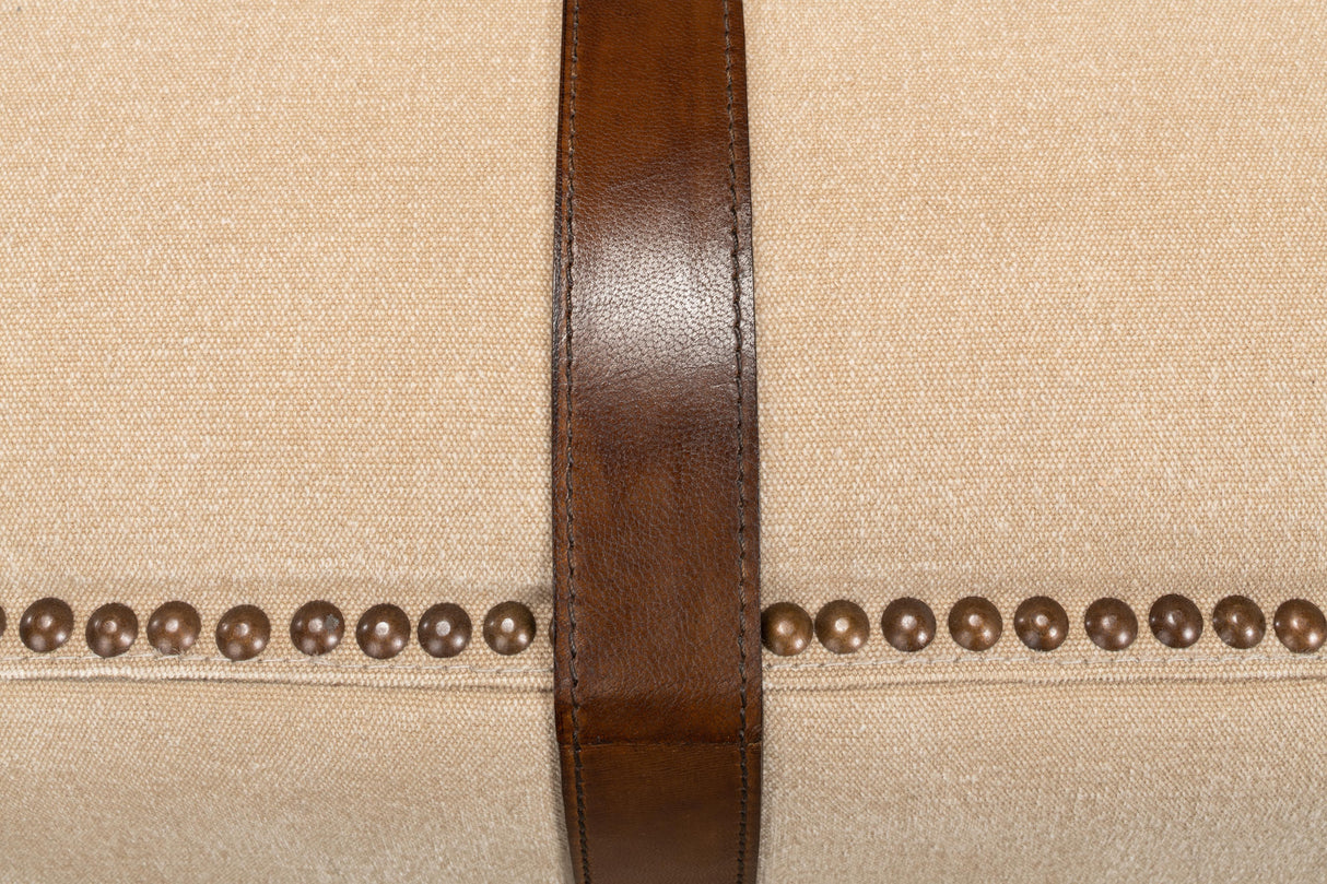 Sarreid Strap Canvas & Leather Stool