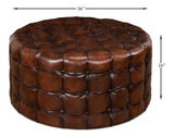 Sarreid Leather Tufted Ottoman