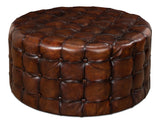 Sarreid Leather Tufted Ottoman