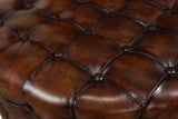 Sarreid Leather Tufted Ottoman