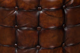 Sarreid Leather Tufted Ottoman