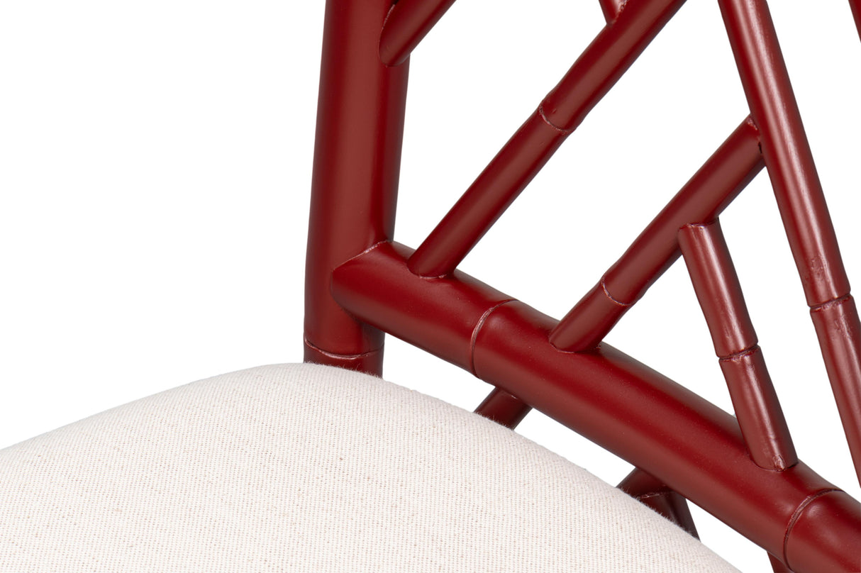 Sarreid Brighton Bamboo Side Chair  Burgundy