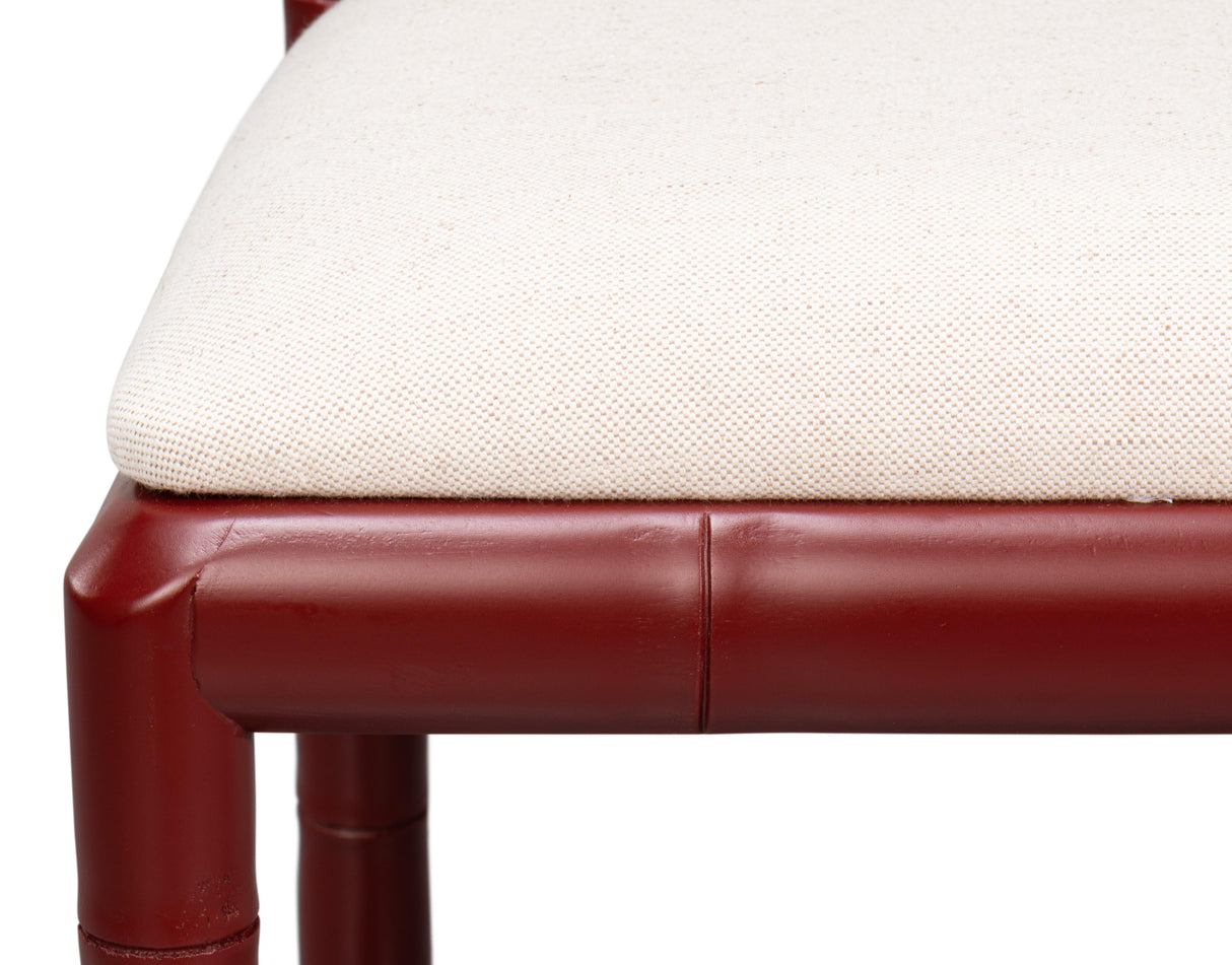 Sarreid Brighton Bamboo Side Chair  Burgundy