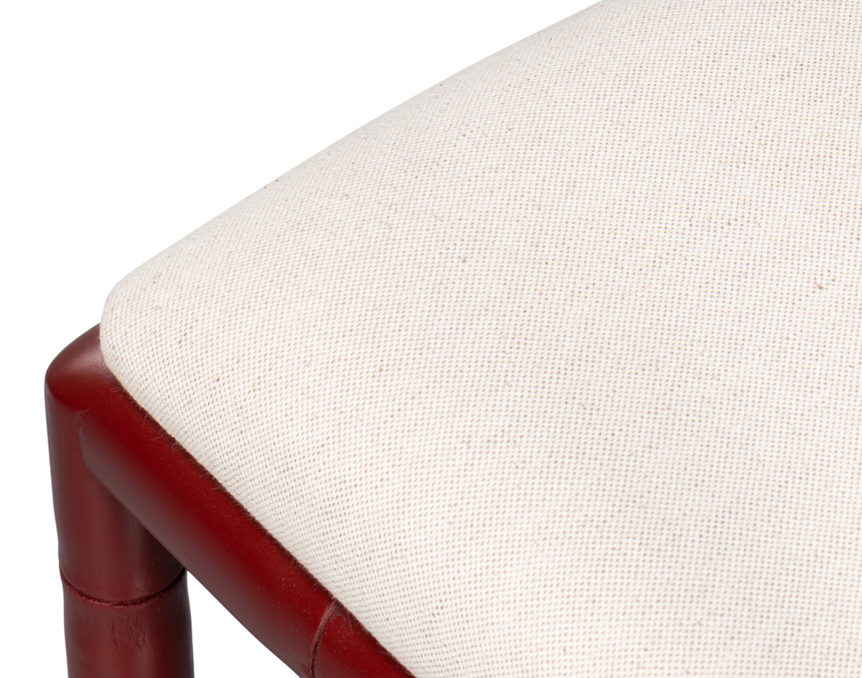 Sarreid Brighton Bamboo Side Chair  Burgundy