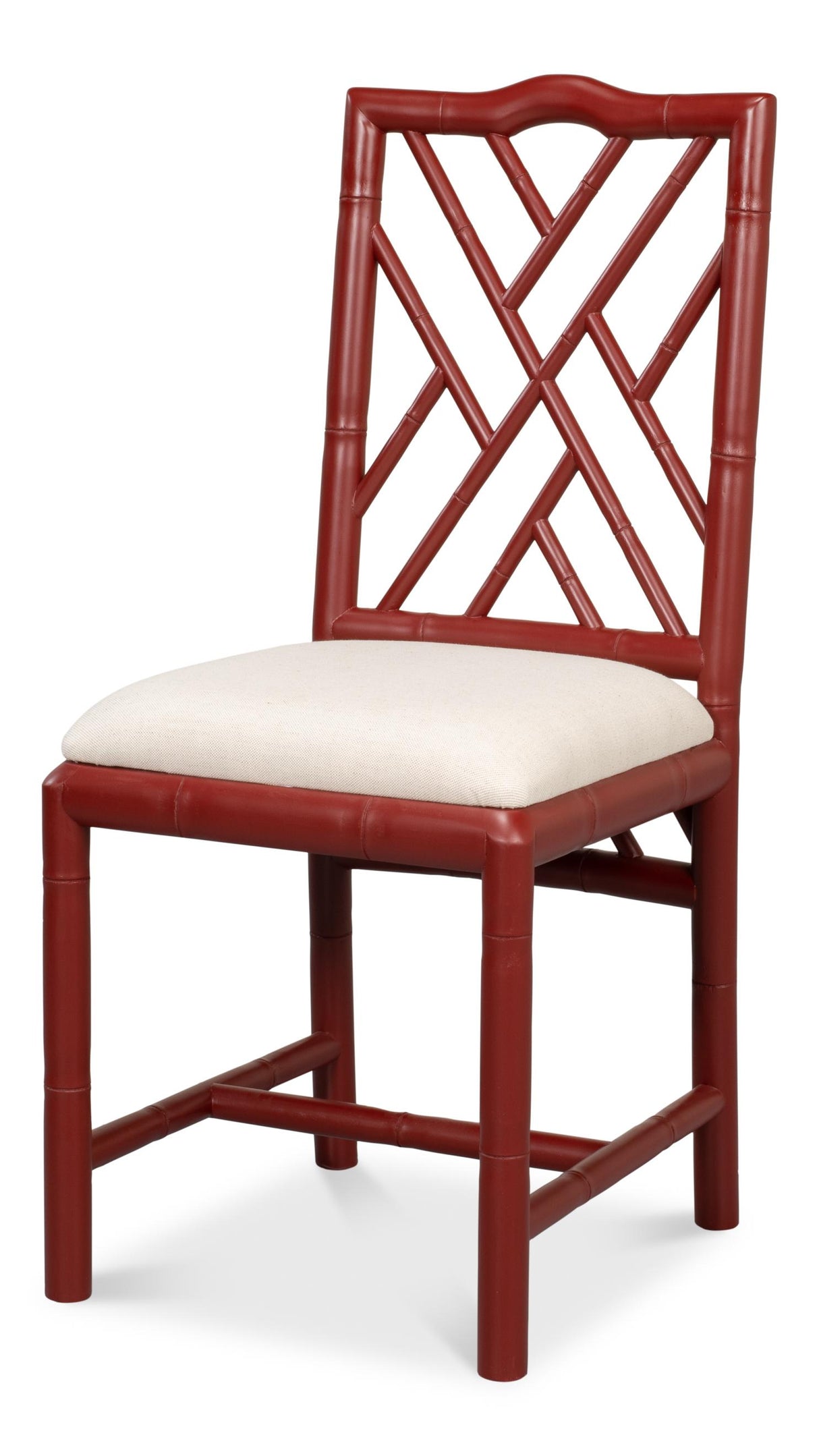 Sarreid Brighton Bamboo Side Chair  Red