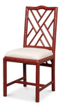 Sarreid Brighton Bamboo Side Chair  Red