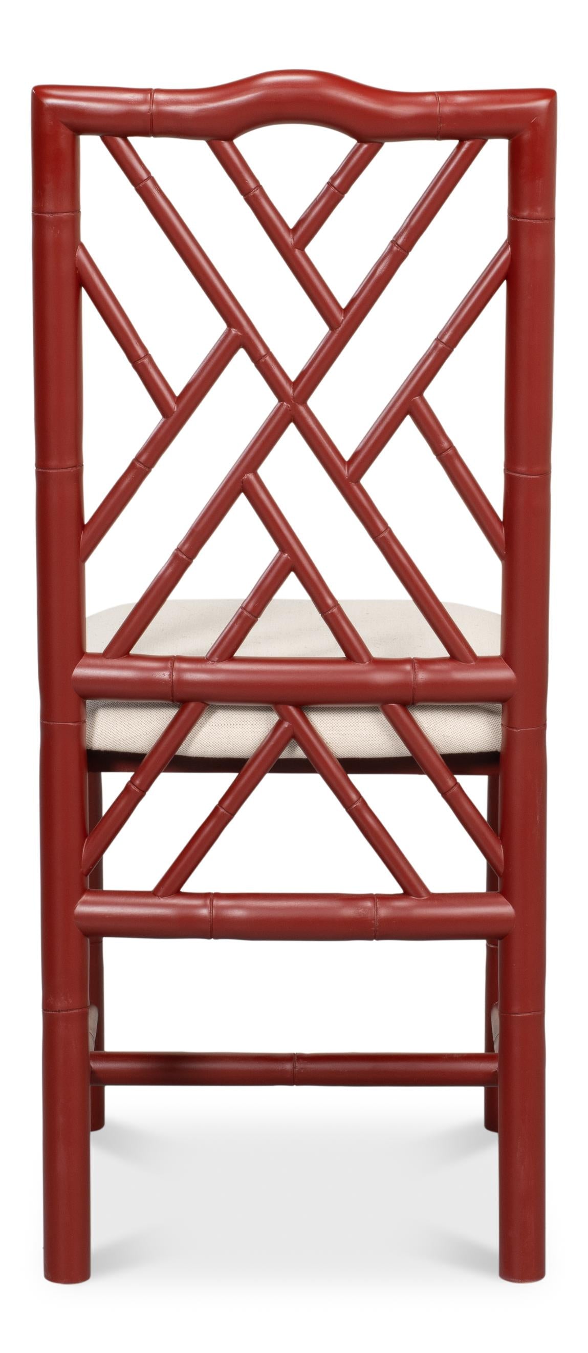 Sarreid Brighton Bamboo Side Chair  Red