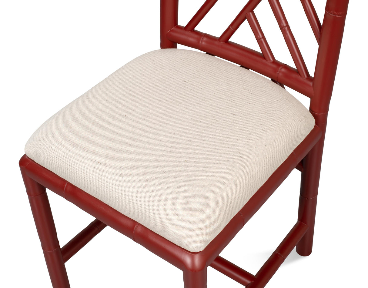Sarreid Brighton Bamboo Side Chair  Red