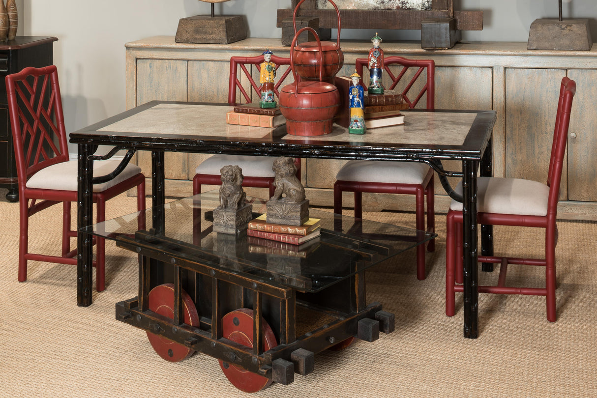 Sarreid Brighton Bamboo Side Chair  Red