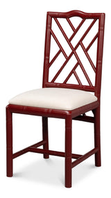 Sarreid Brighton Bamboo Side Chair  Red