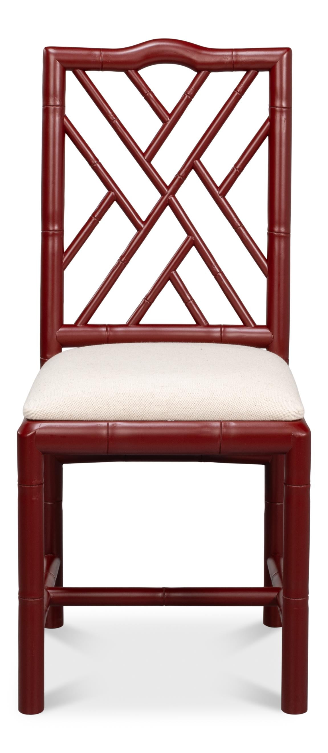 Sarreid Brighton Bamboo Side Chair  Red