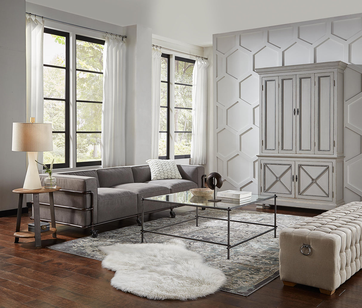 Sarreid Painted Directoire Style Cupboard