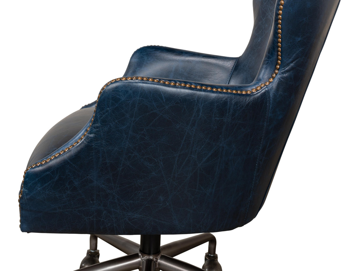 Sarreid Andrew Jackson Desk Chair  Chateau Blue
