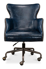 Sarreid Andrew Jackson Desk Chair  Chateau Blue