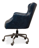 Sarreid Andrew Jackson Desk Chair  Chateau Blue