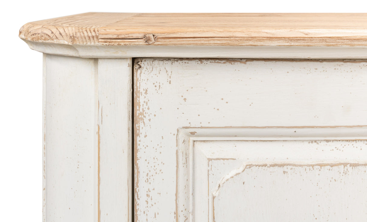 Sarreid Antique Whitewash Sideboard  4 Door