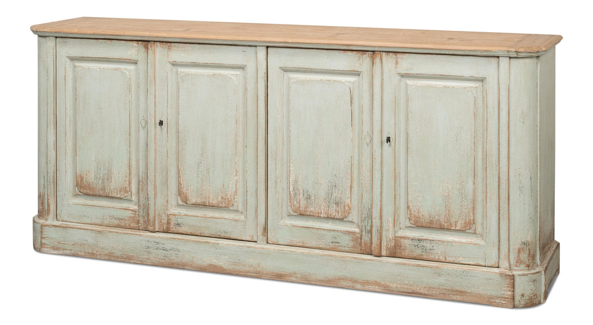 Sarreid Antique Whitewash Sideboard  4 Door